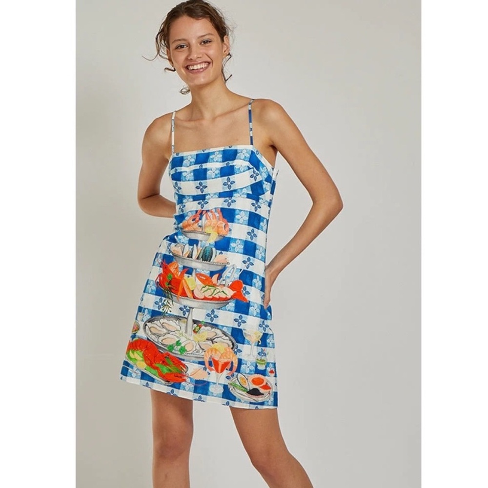 Rachel Antonoff Gwen Seafood Tower Mini Dress Size 4
